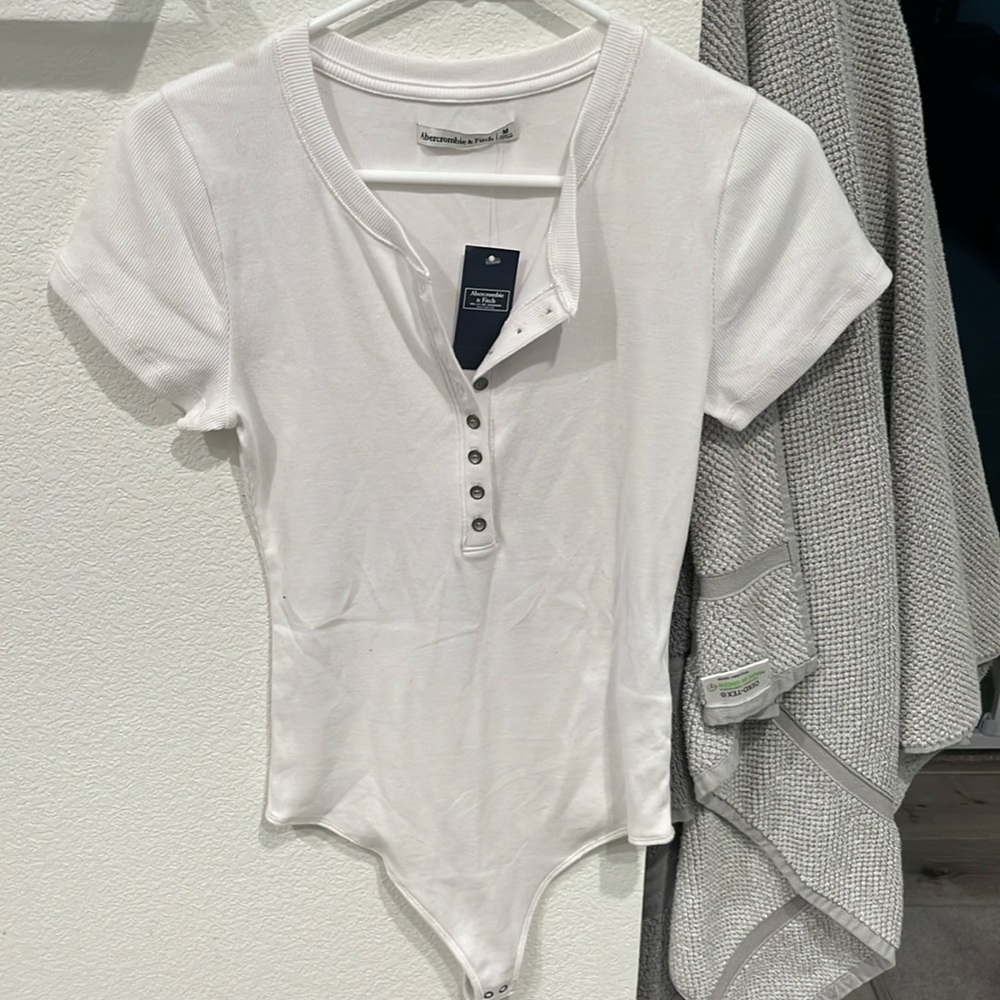 Abercrombie Ribbed Henley Tee Bodysuit